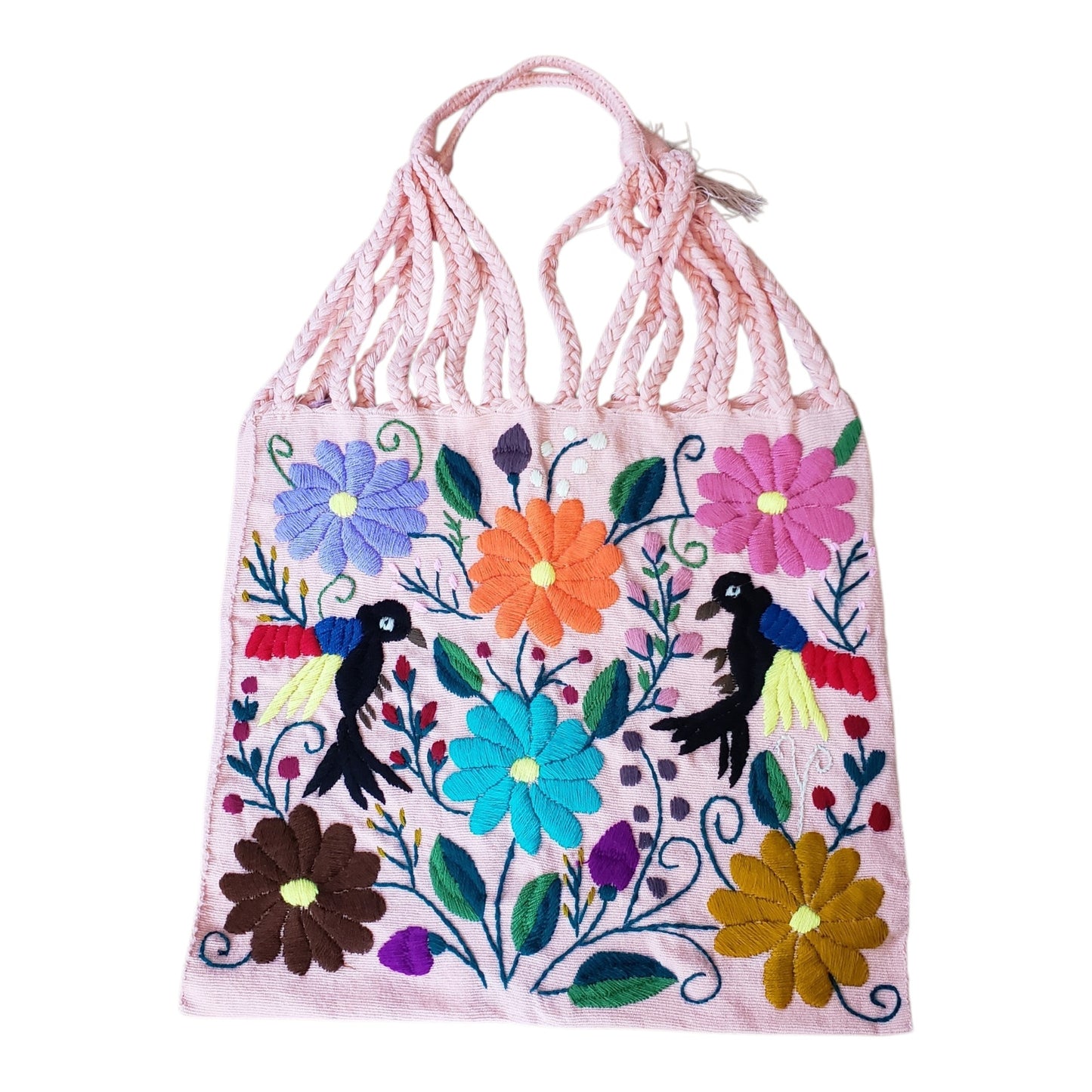 Embroidered Mexican Woven Tote Bag