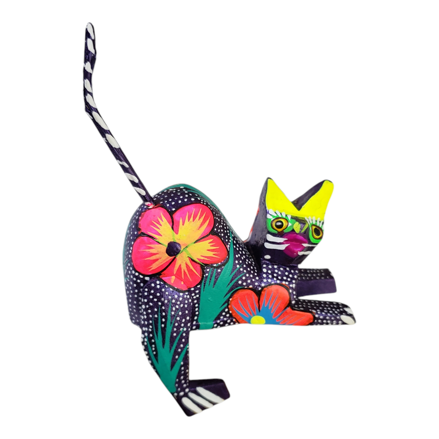 Cat Alebrije Shelf Sitter Mexican Wood-carving Oaxacan Folk Art