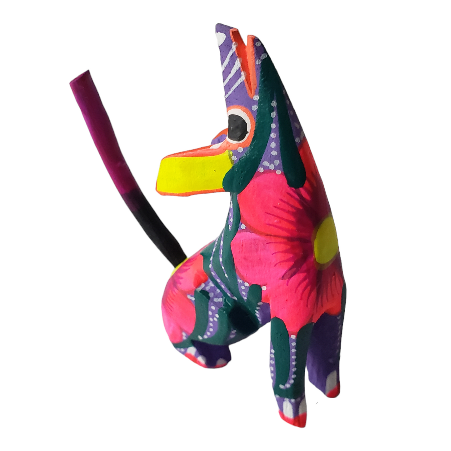 Oaxacan Alebrije Coyote Mini Wood Carving Mexican Hand Painted