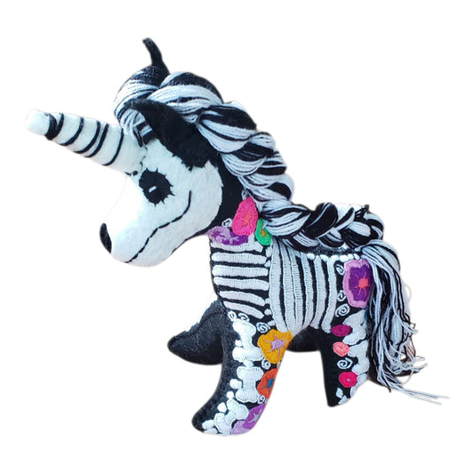 Dia de Muertos Felt Skeleton Sugar Skull Unicorn