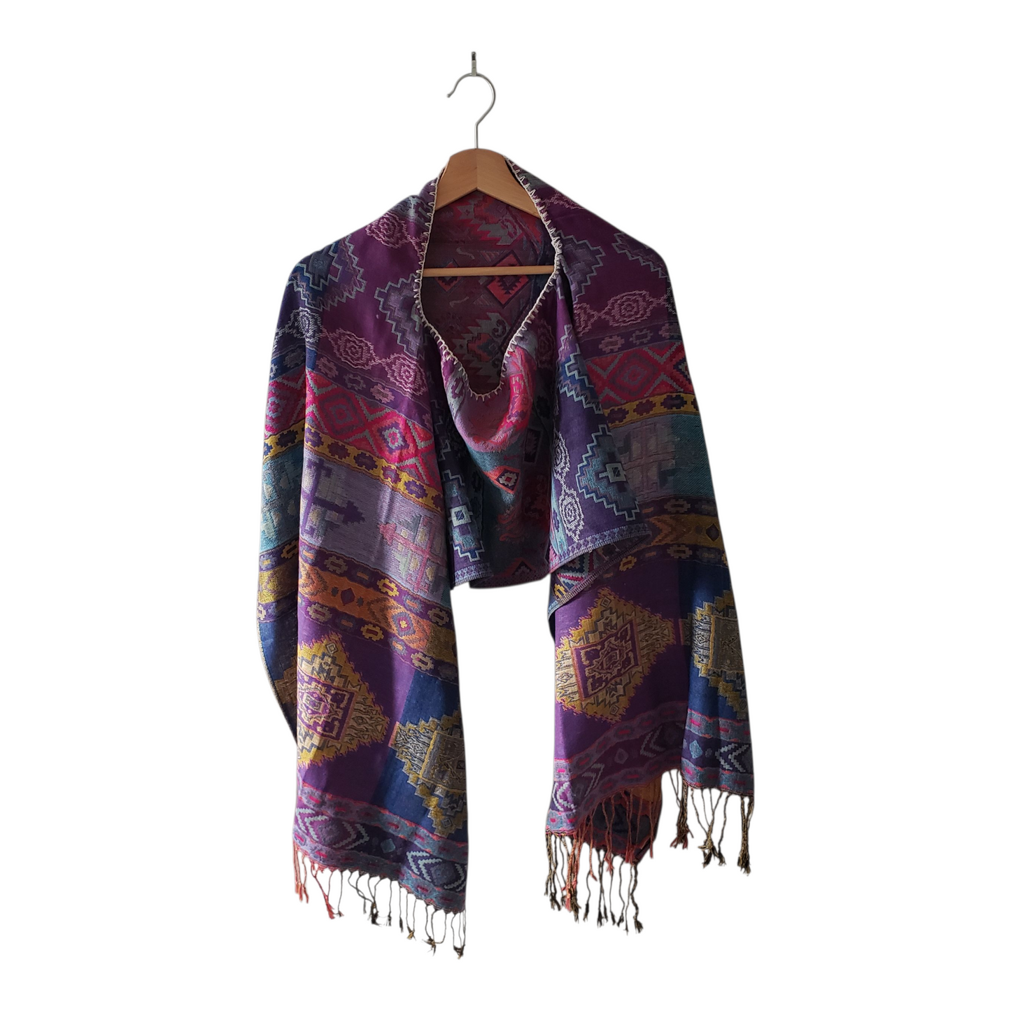 Mexican Poncho Scarf Cape Mexican Shawl Oaxaca Handwoven