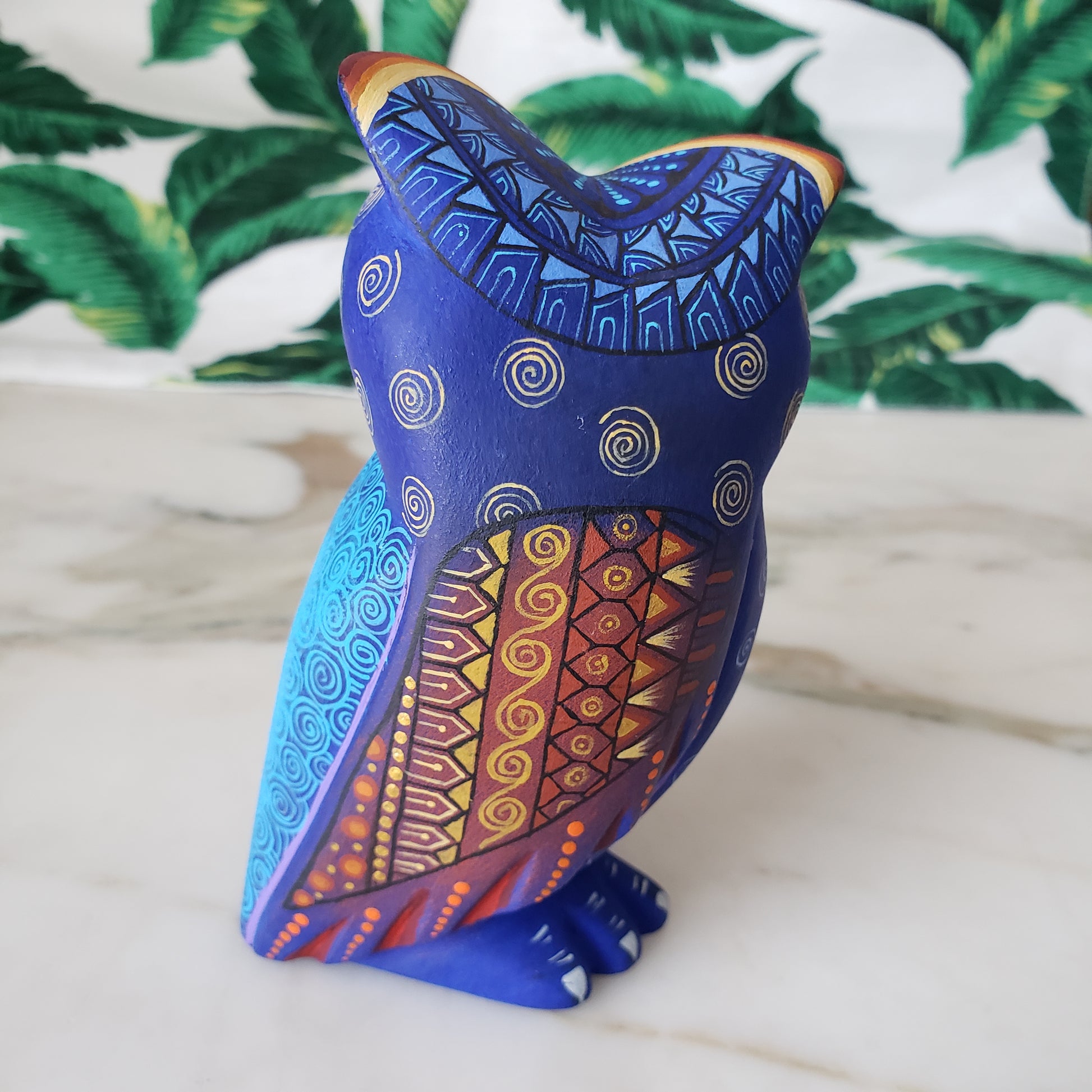 Mexican Owl Alebrije Wood Carving Painting Handcrafted - The Little Pueblo