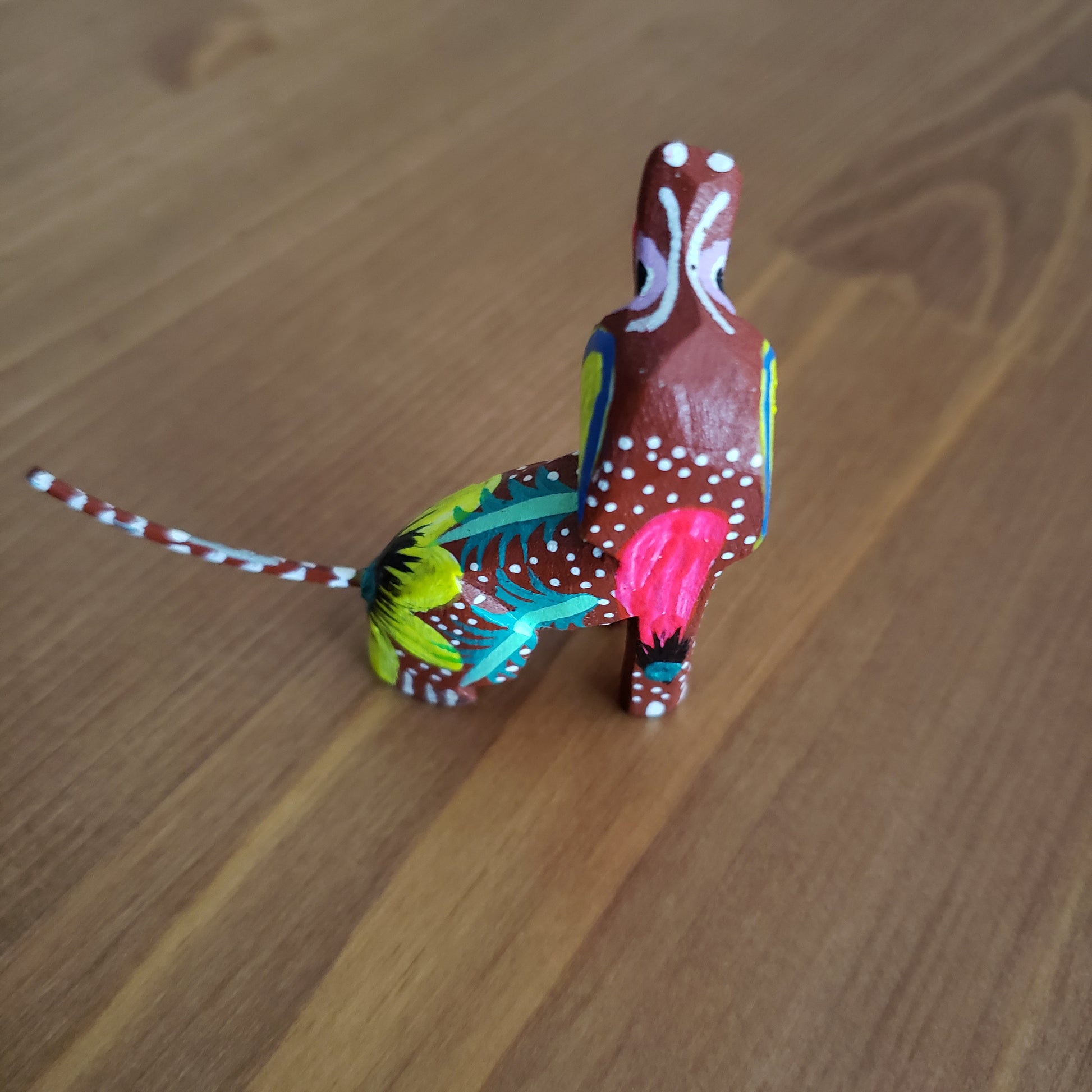 Colorful Dog Mini Alebrije Oaxacan Wood Carving Mexican Hand Painted - The Little Pueblo