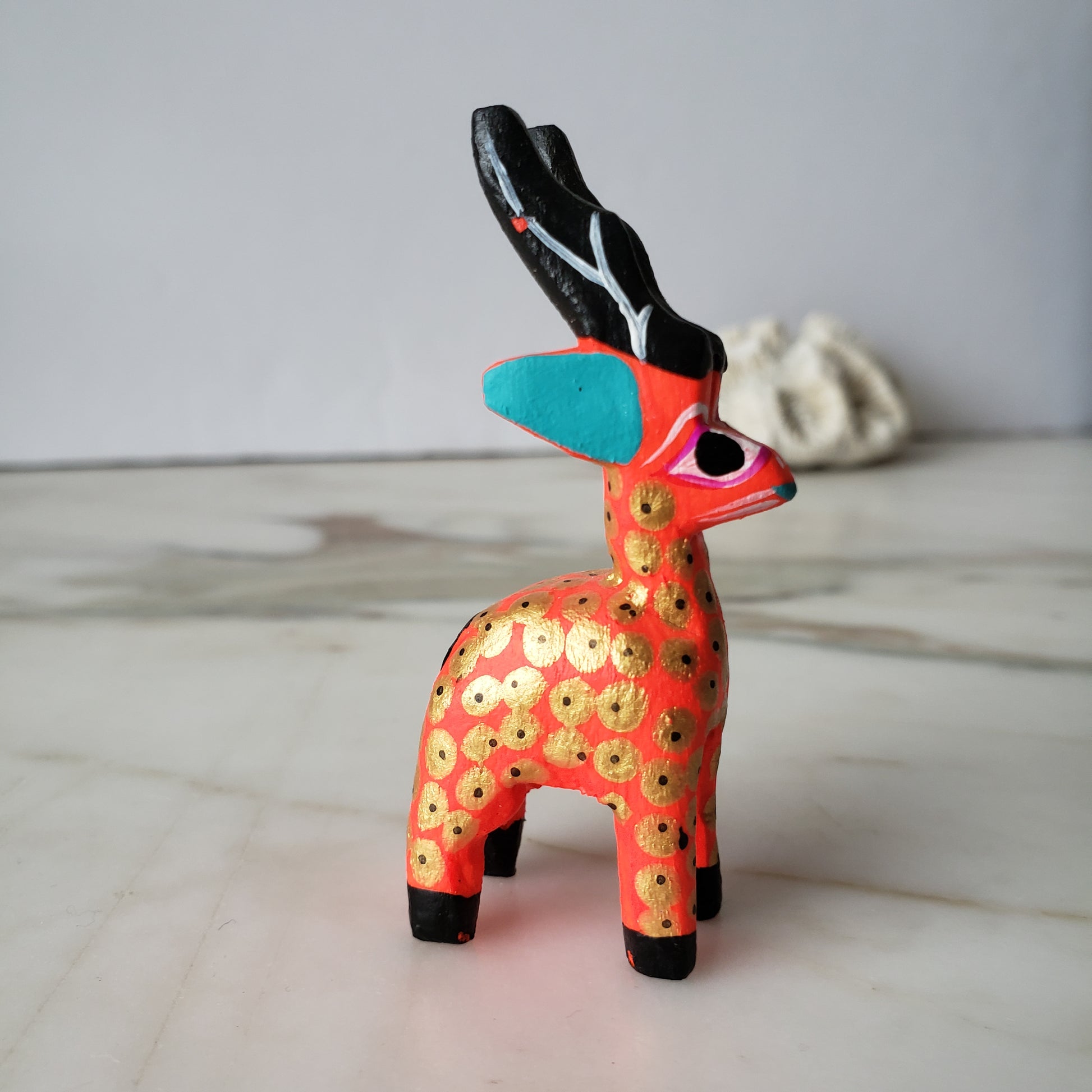 Oaxacan Goat Alebrije Mini Wood Carving Hand Painted - The Little Pueblo