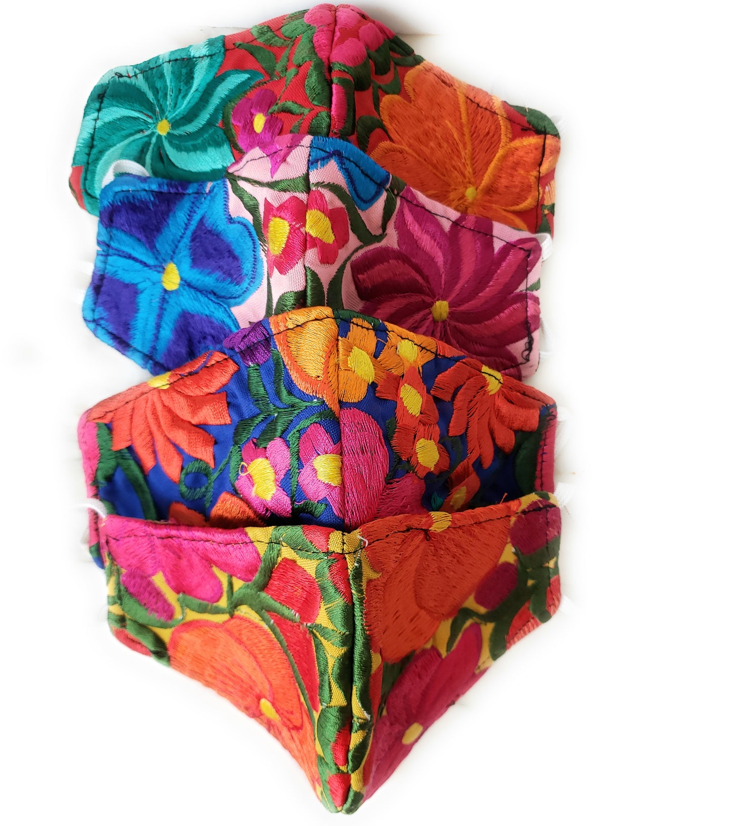 Mexican Floral Embroidered Face Mask from Oaxaca