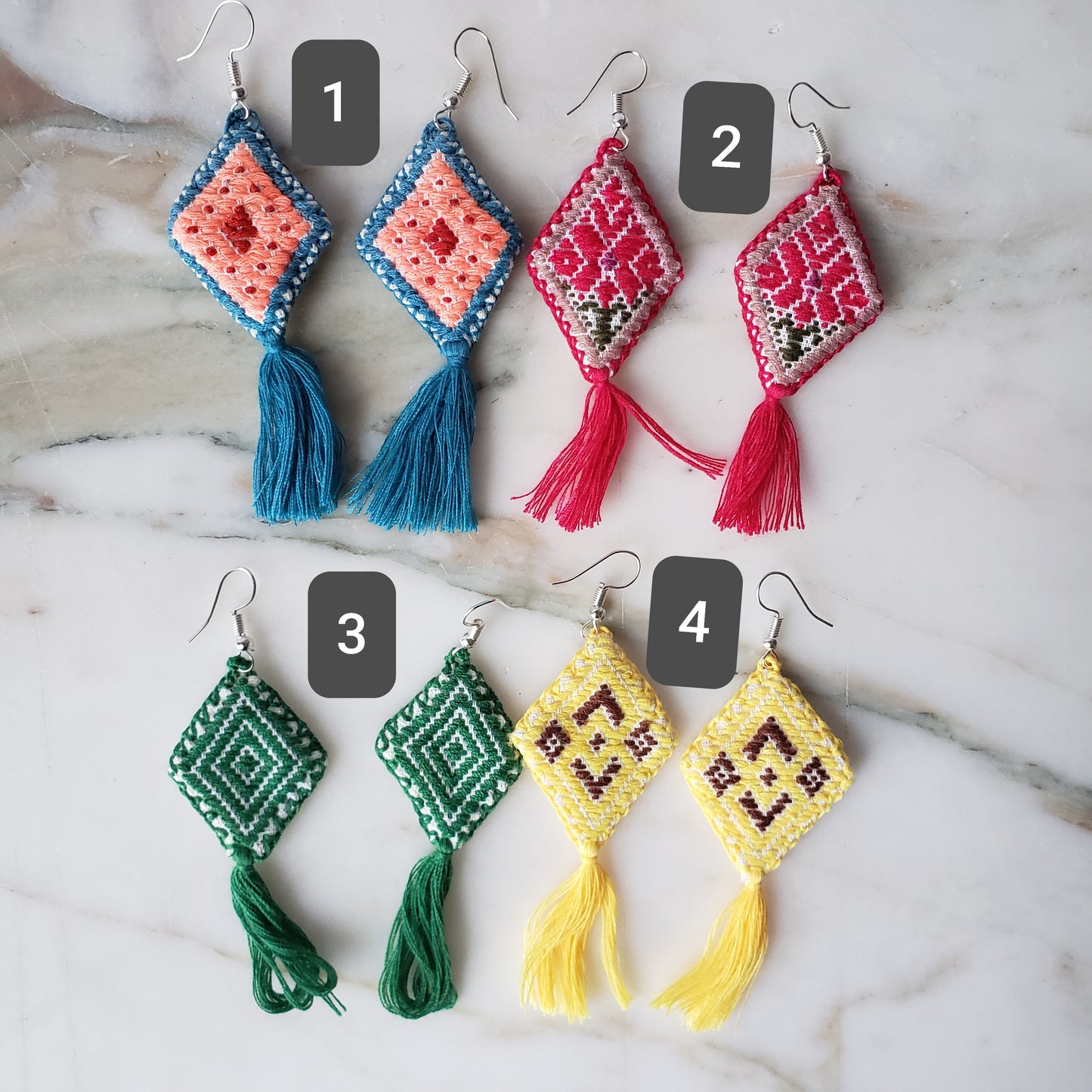 Mexican Colorful Tassel Earrings Handmade