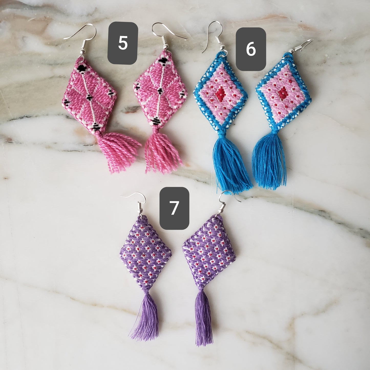 Mexican Colorful Tassel Earrings Handmade