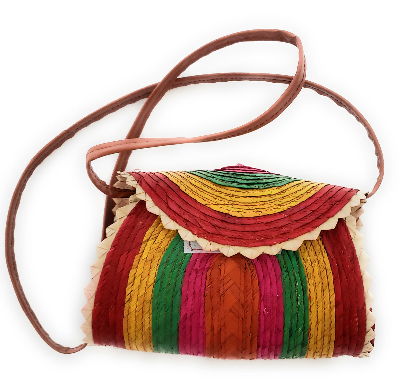 Mexican Handmade Colorful Palm Woven Shoulder Bag
