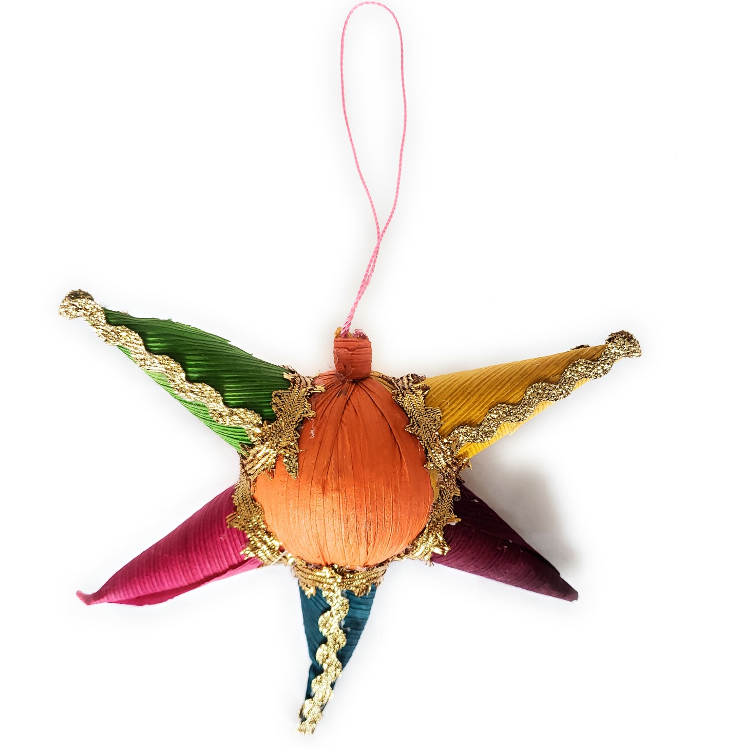 Mexican Colorful Pinata Corn Husk Ornament