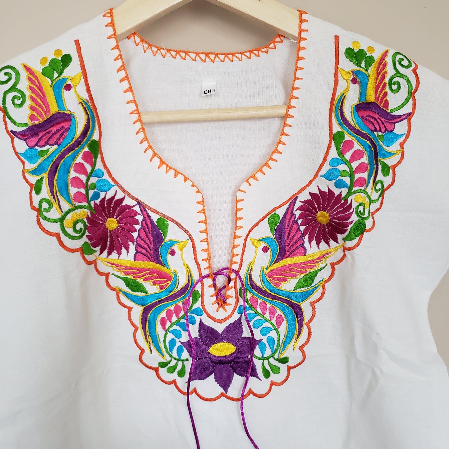 Mexican Floral Embroidered Top Shirt