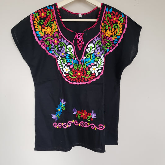 Mexican Floral Embroidered Top Shirt