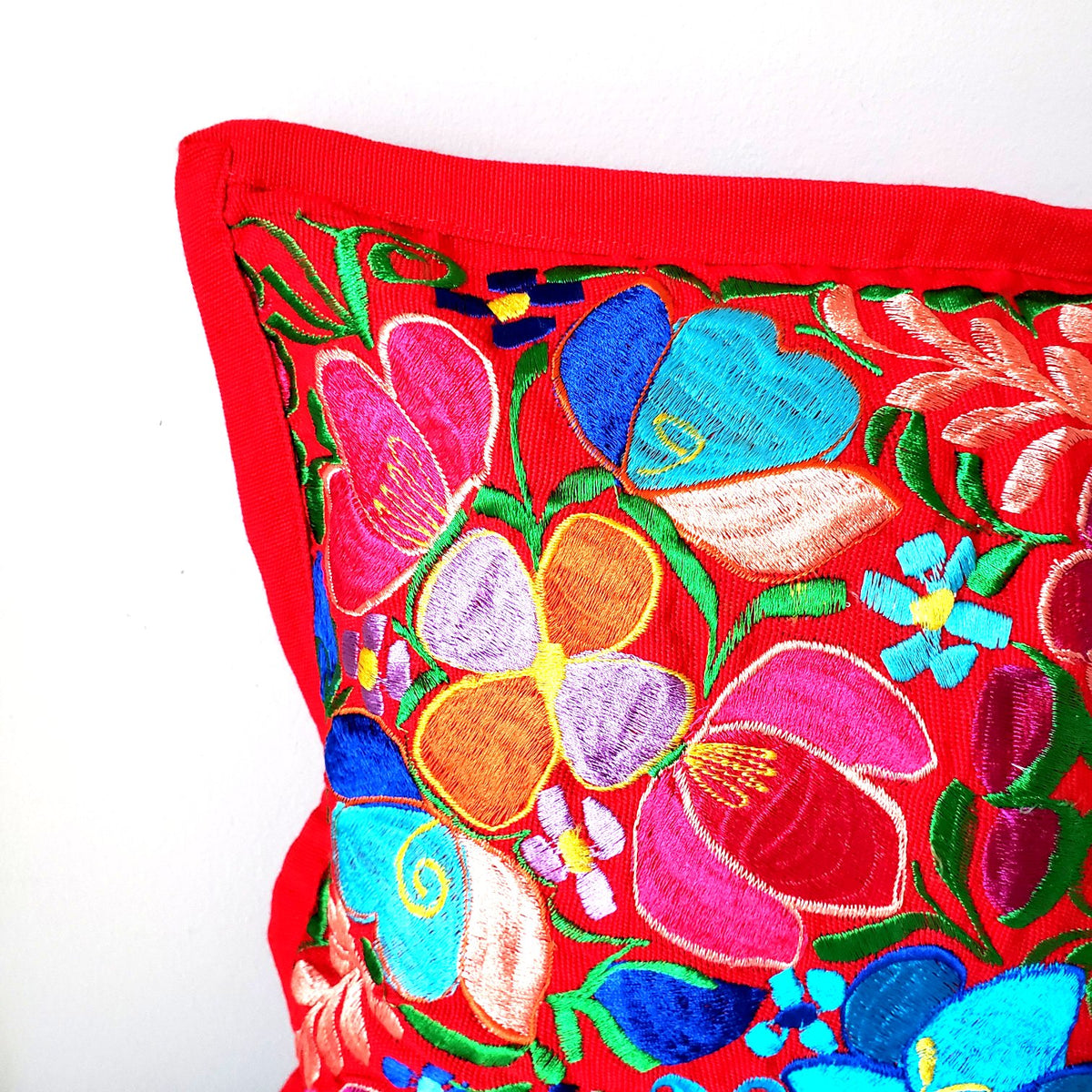 Mexican Pillow Cover Oaxaca Handmade Embroidered Decorative Pillow Cas ...