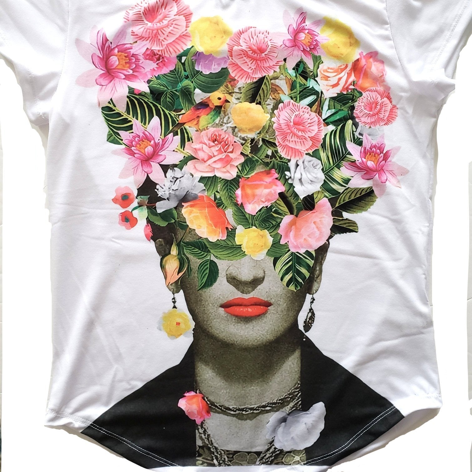 Frida Kahlo With Flowers Women s Graphic Tee T Shirt The Little