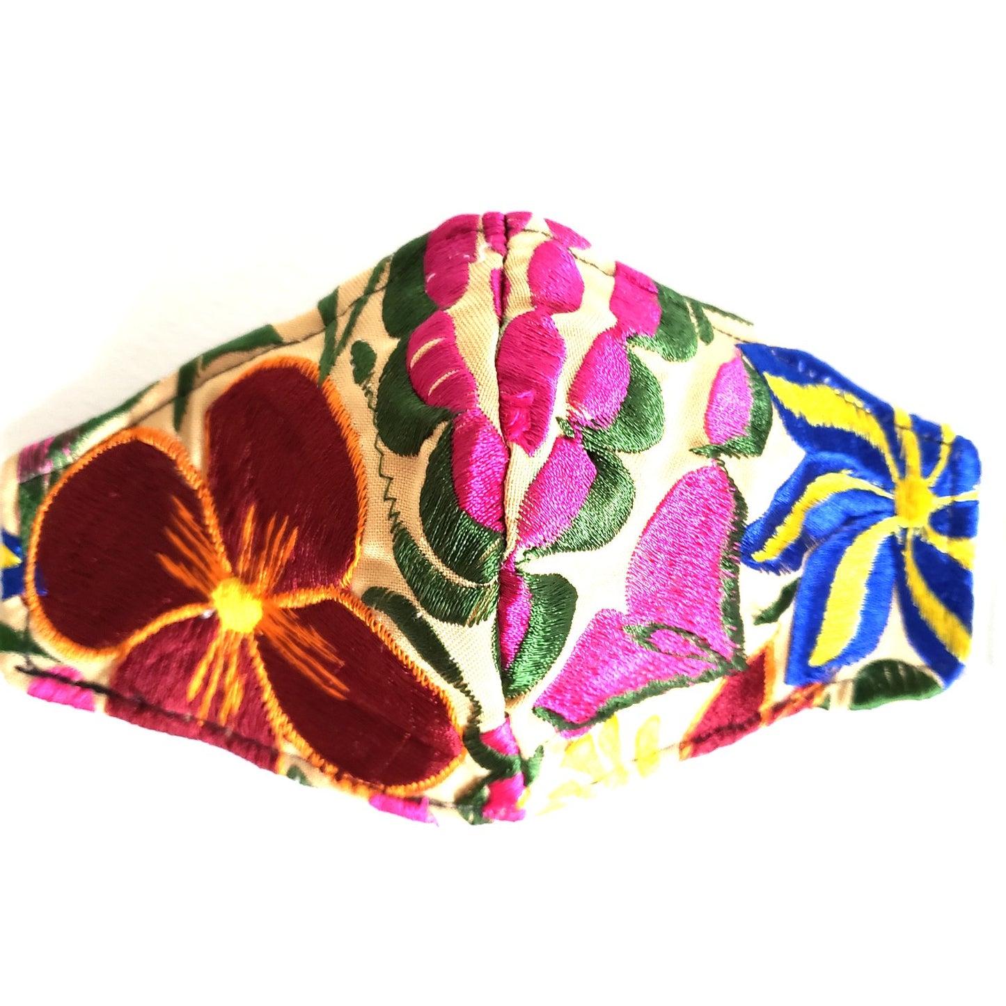 Mexican Floral Embroidered Face Mask from Oaxaca