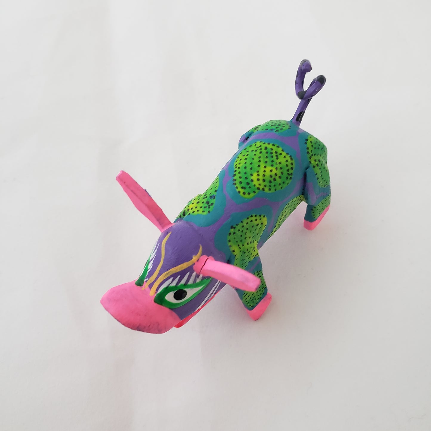 Oaxacan Mini Pig Alebrije  Wood Carving Mexican Hand Painted