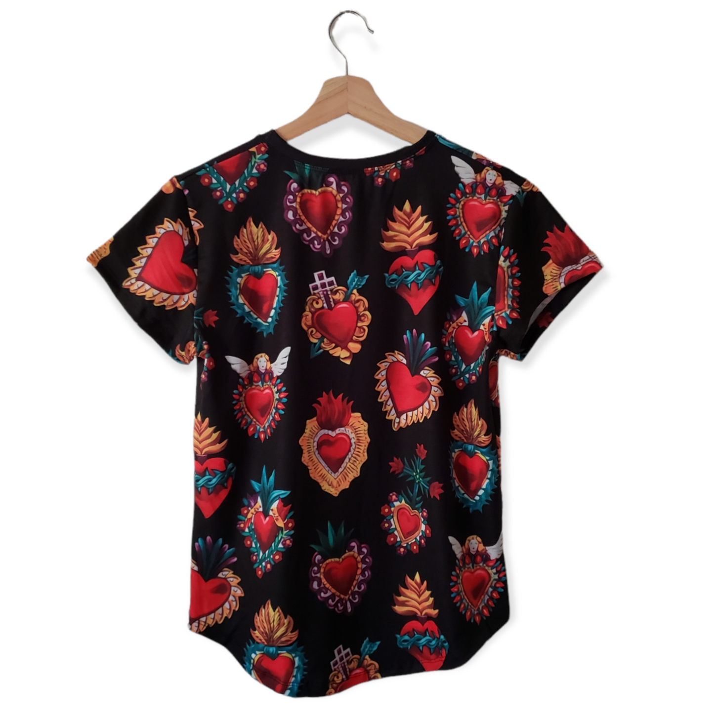 Milagros The Sacred Heart Graphic T-Shirt Black