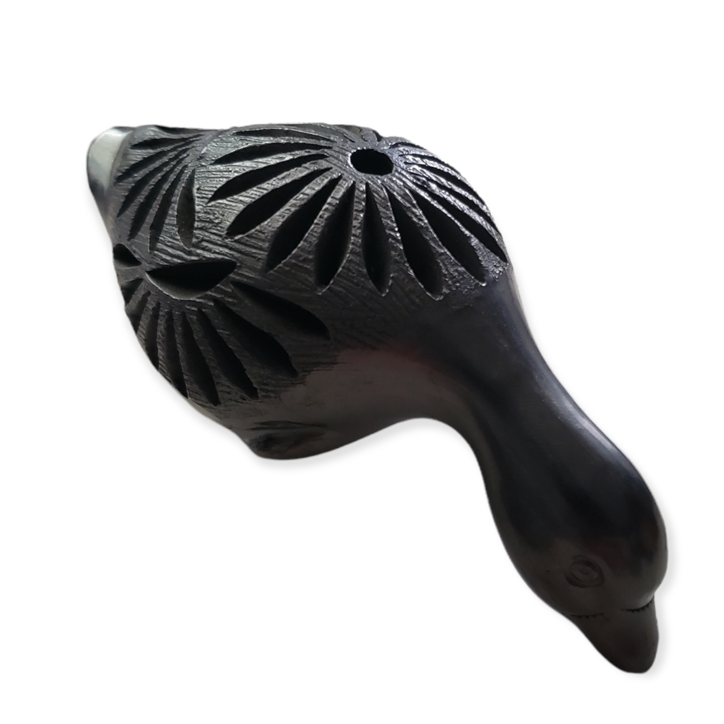 Oaxacan Barro Negro Black Clay Pottery Goose Figure