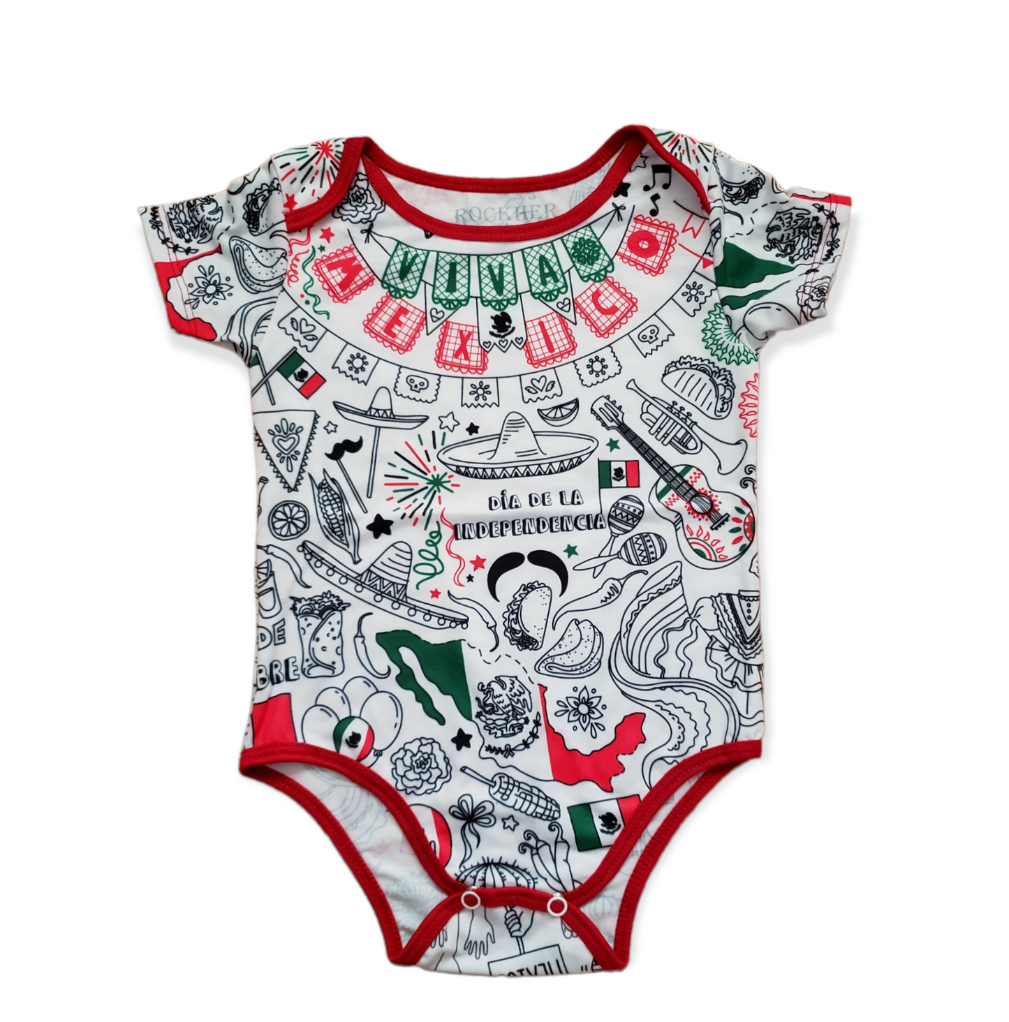 Viva Mexico Illustrated Graphic Baby Bodysuit