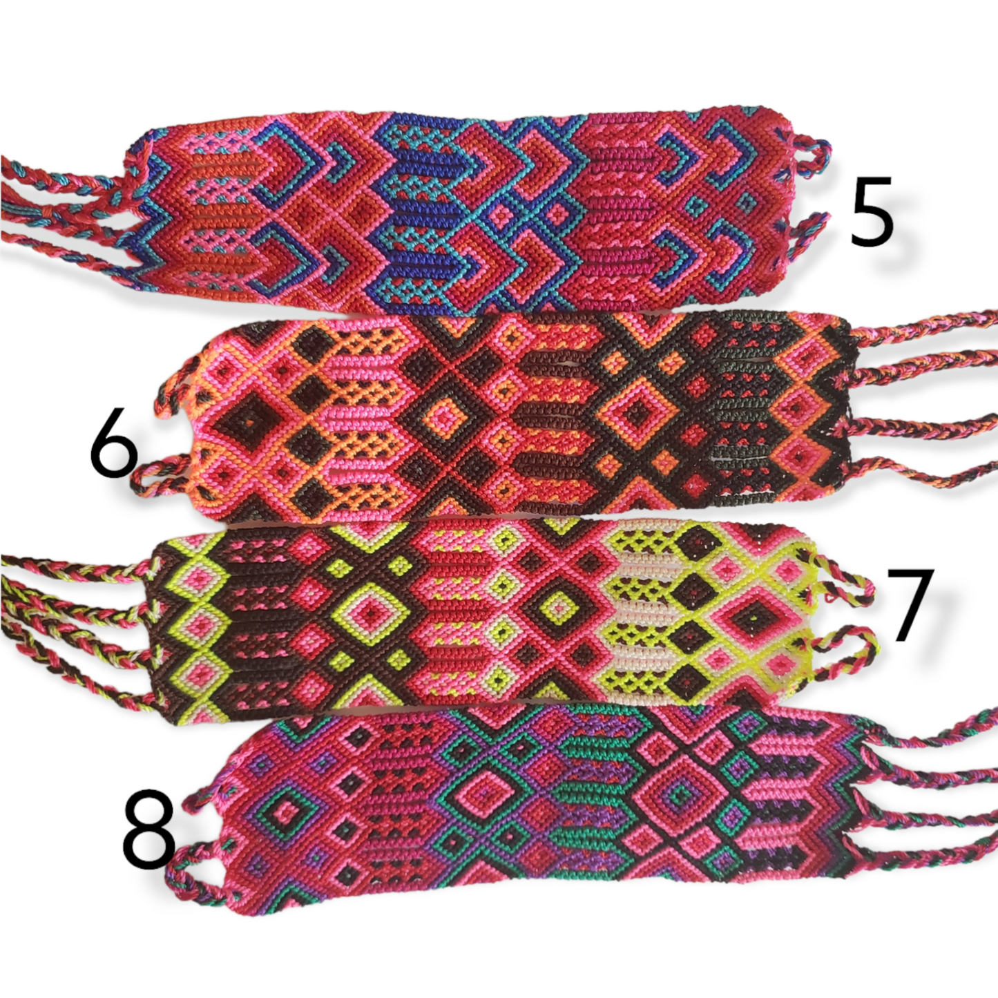 Embroidered Mexican Woven Friendship Bracelets - Long