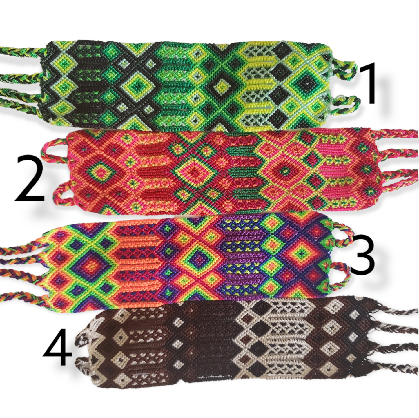 Embroidered Mexican Woven Friendship Bracelets - Long