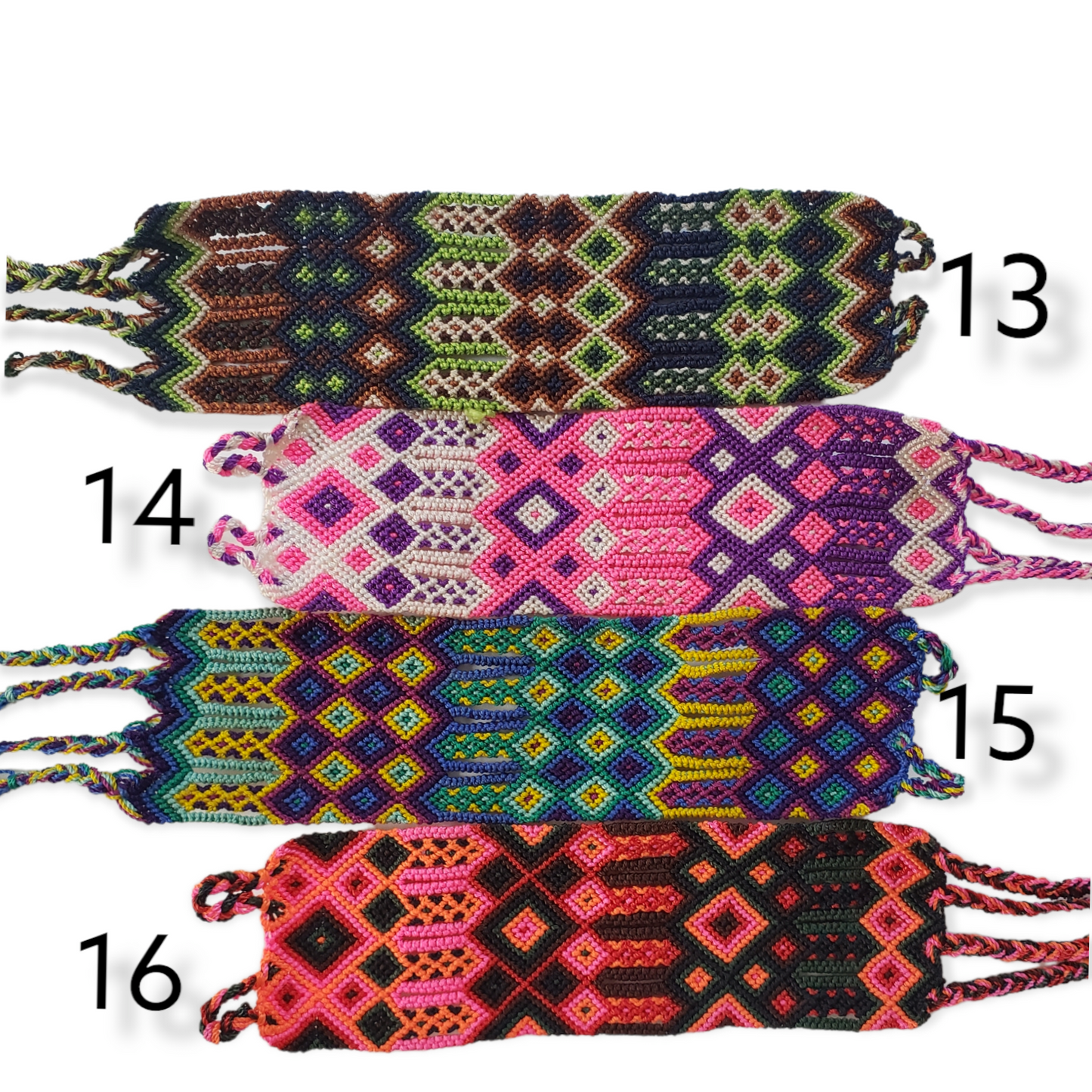 Embroidered Mexican Woven Friendship Bracelets - Long