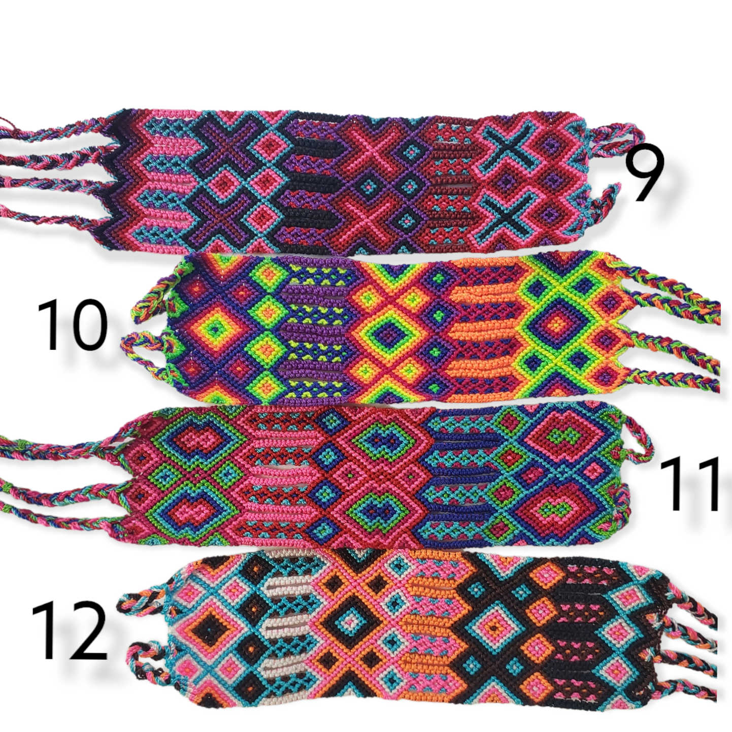 Embroidered Mexican Woven Friendship Bracelets - Long