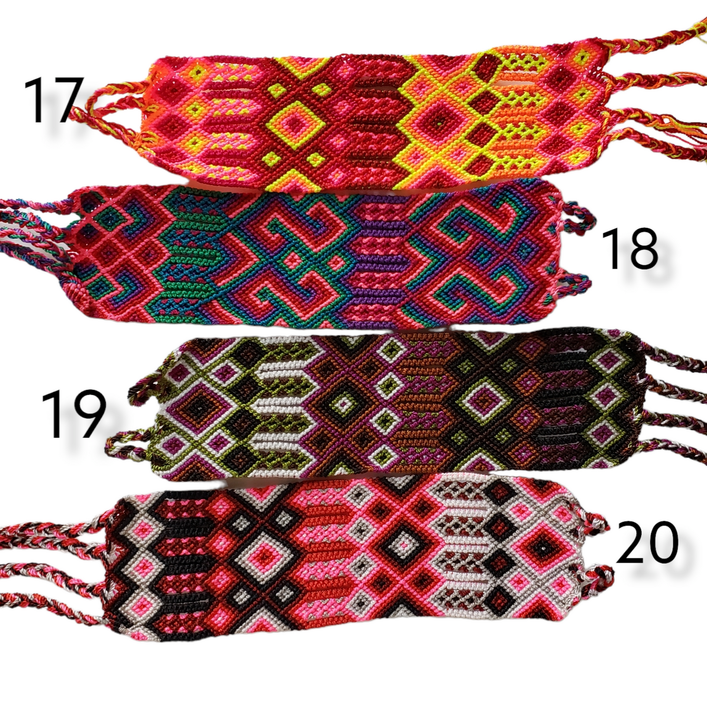 Embroidered Mexican Woven Friendship Bracelets - Long