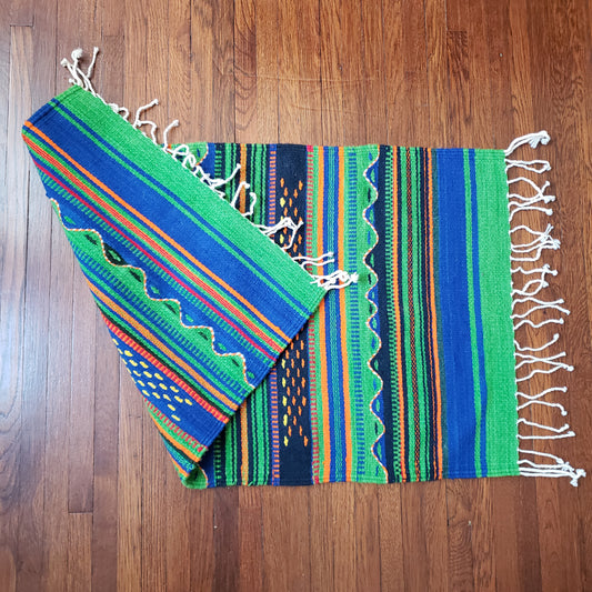 Zapotec Oaxacan Hand Woven Floor Mat Rug Reversible