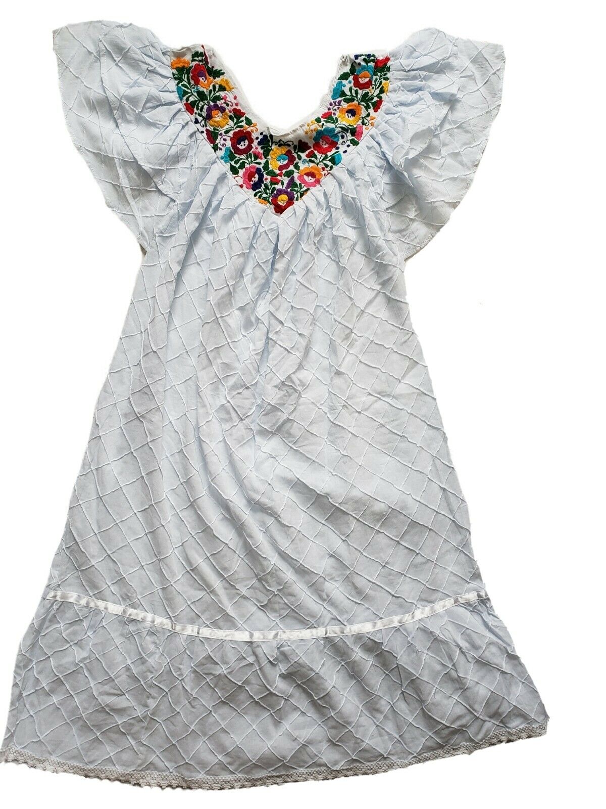 White floral 2024 mexican dress