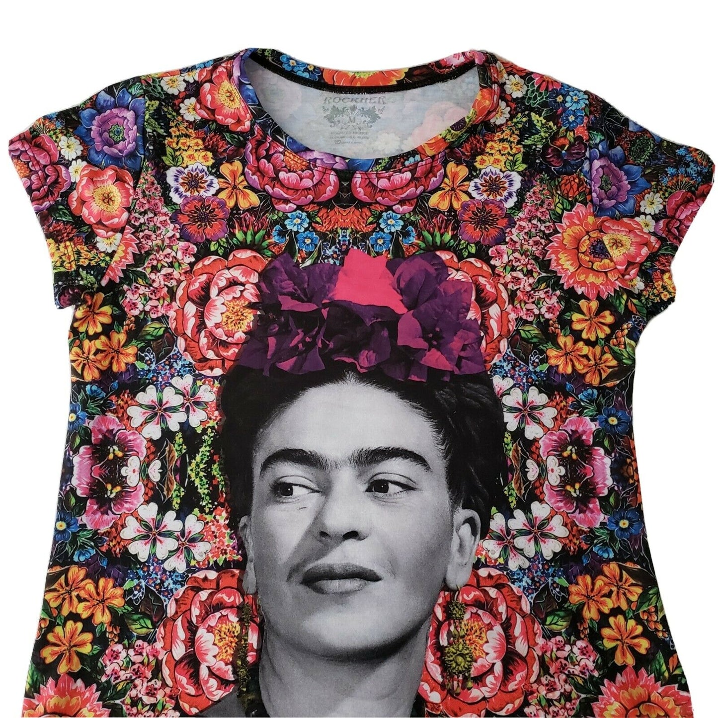 Frida Kahlo Full Print Graphic Tee Floral Mexican T-Shirt - The Little Pueblo