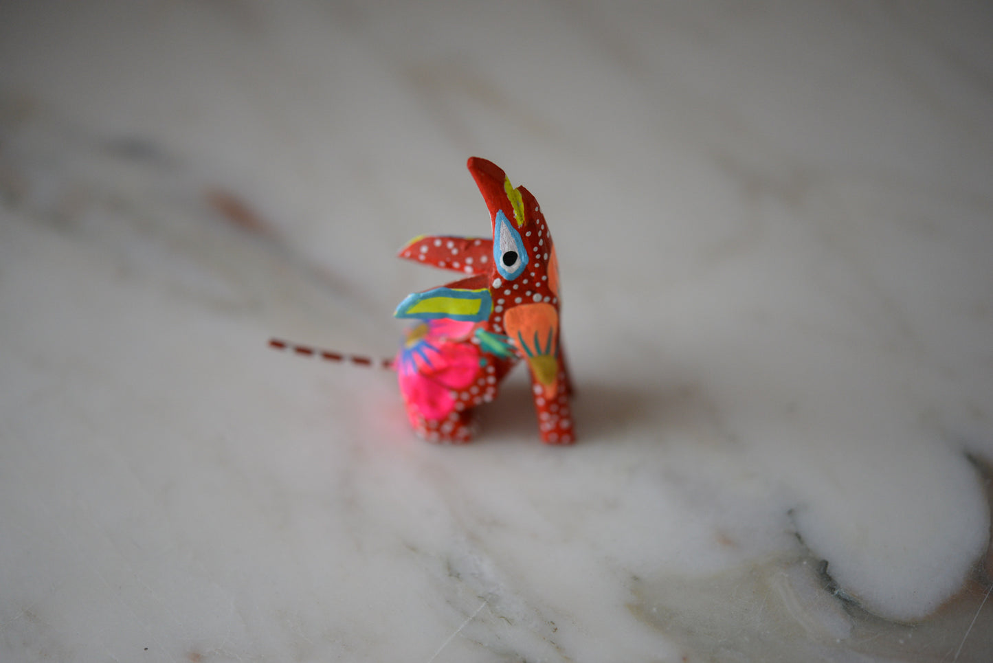 Oaxacan Alebrije Coyote Mini Wood Carving Mexican Hand Painted - The Little Pueblo
