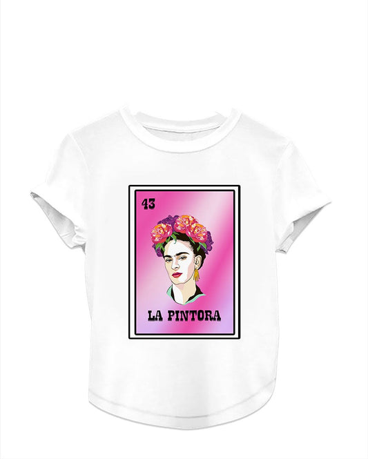Frida Kahlo La Pintora Loteria Mexican Graphic T-Shirt