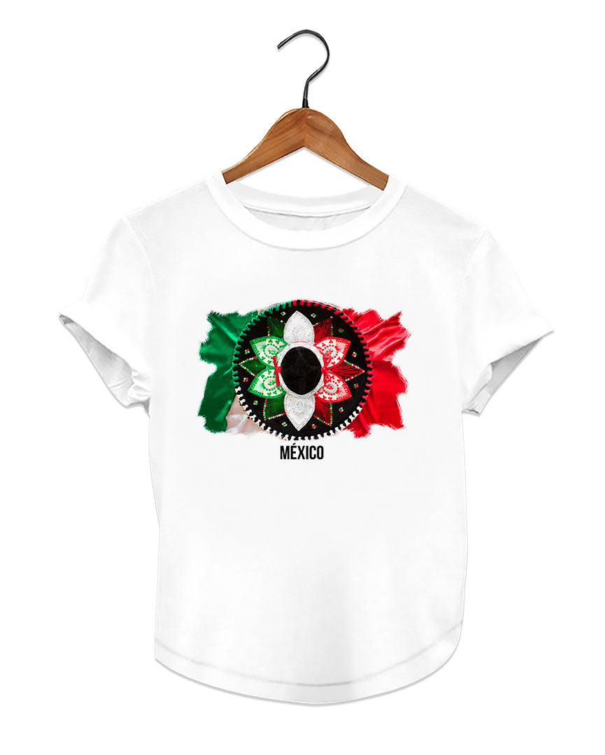 Mariachi Hat with Mexican Flag Graphic T-Shirt