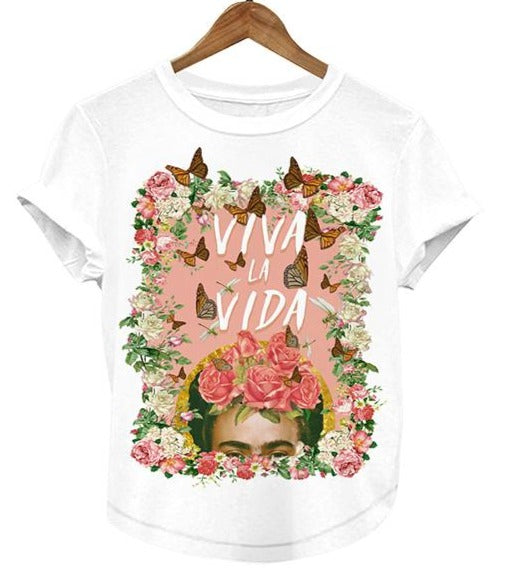 Frida Kahlo Viva La Vida T-Shirt Women's Graphic Tee - The Little Pueblo