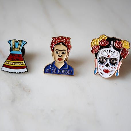 Frida Kahlo Enamel Pins - The Little Pueblo