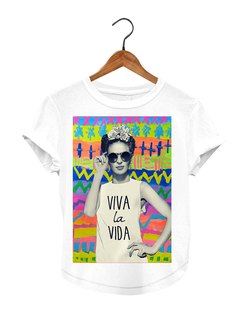 Frida with Sunglasses Viva La Vida Graphic T-Shirt