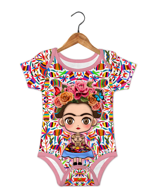 Frida Kahlo Cartoon Baby Bodysuit Otomi