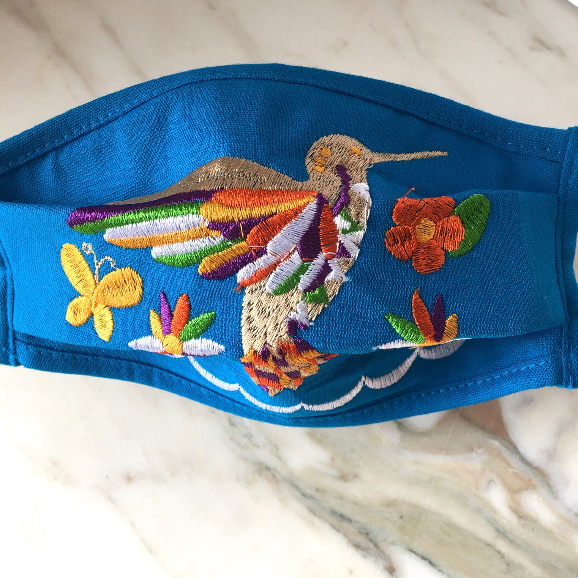 Hummingbird Embroidered Face Mask - The Little Pueblo