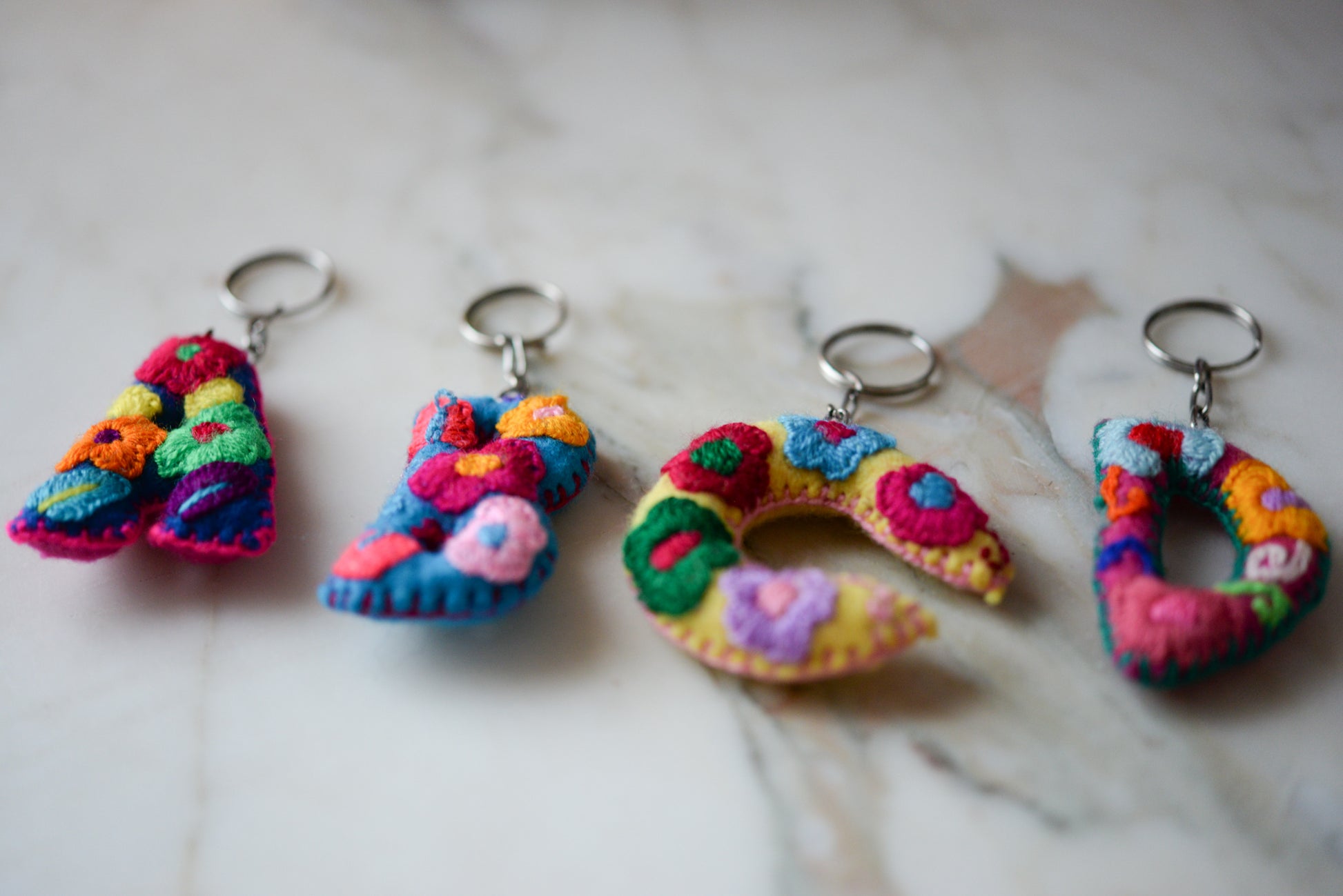 Embroidered Letter Keychain - The Little Pueblo