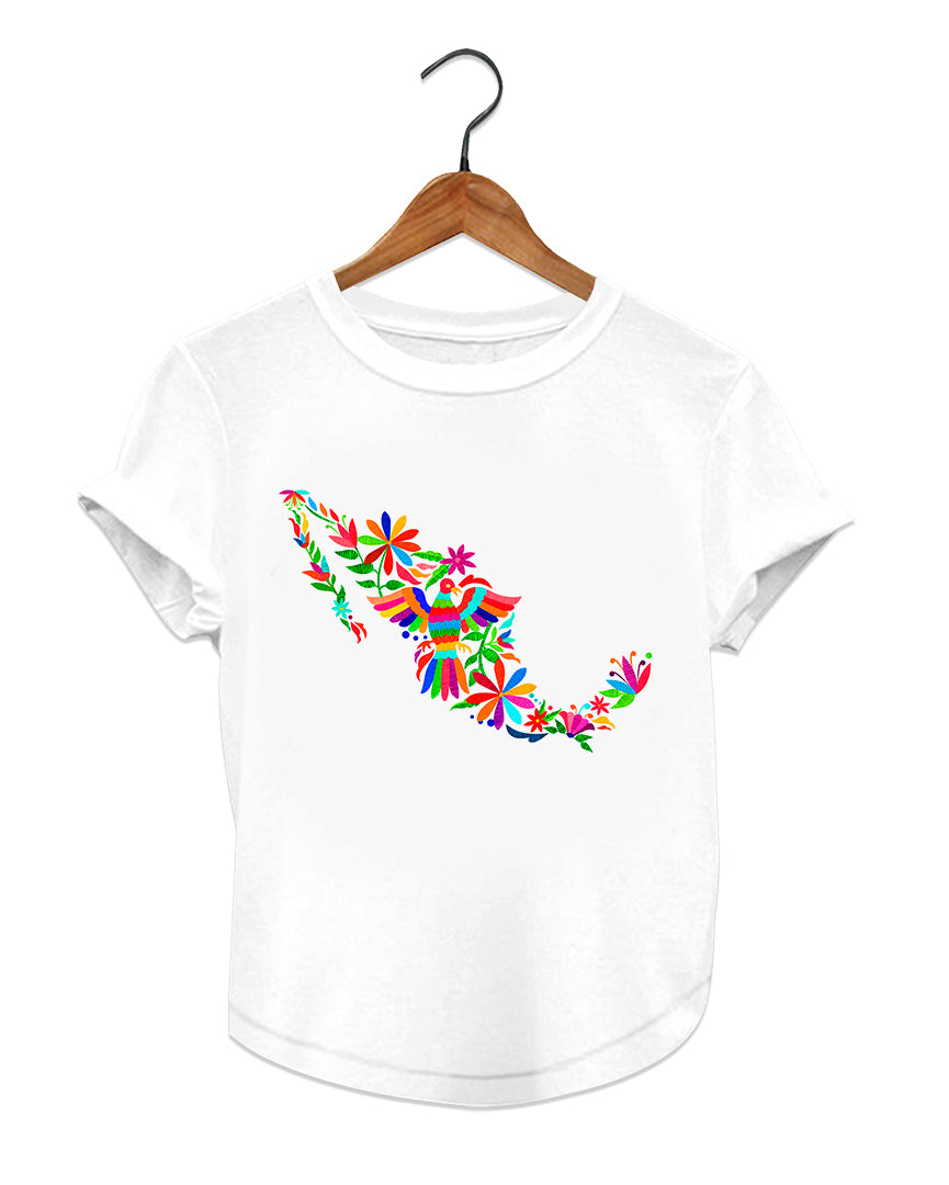 Women's Graphic Tee Mexican Map Floral