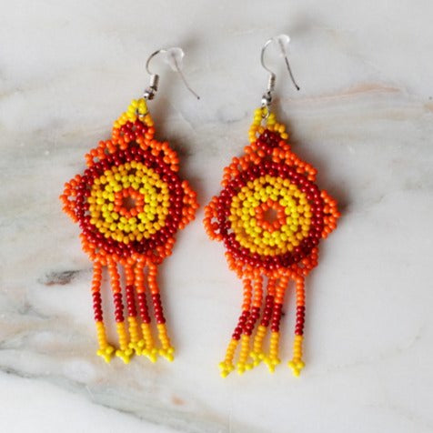 Mexican Beaded Earrings Huichol – The Little Pueblo