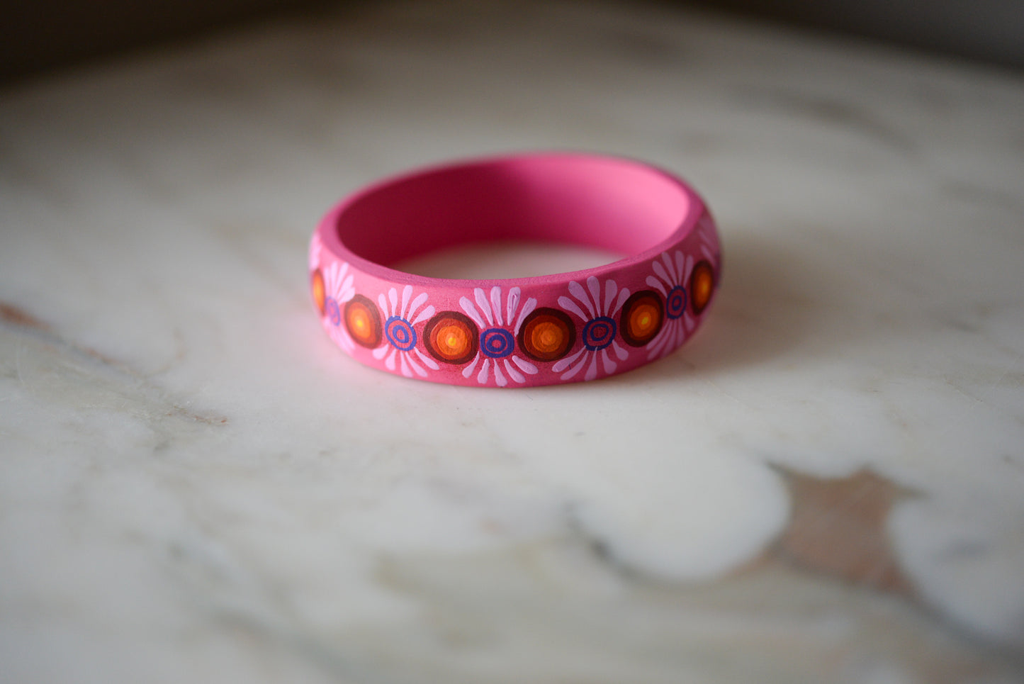 Handmade Painted Bangle Bracelet - Mexican Folk Art - The Little Pueblo