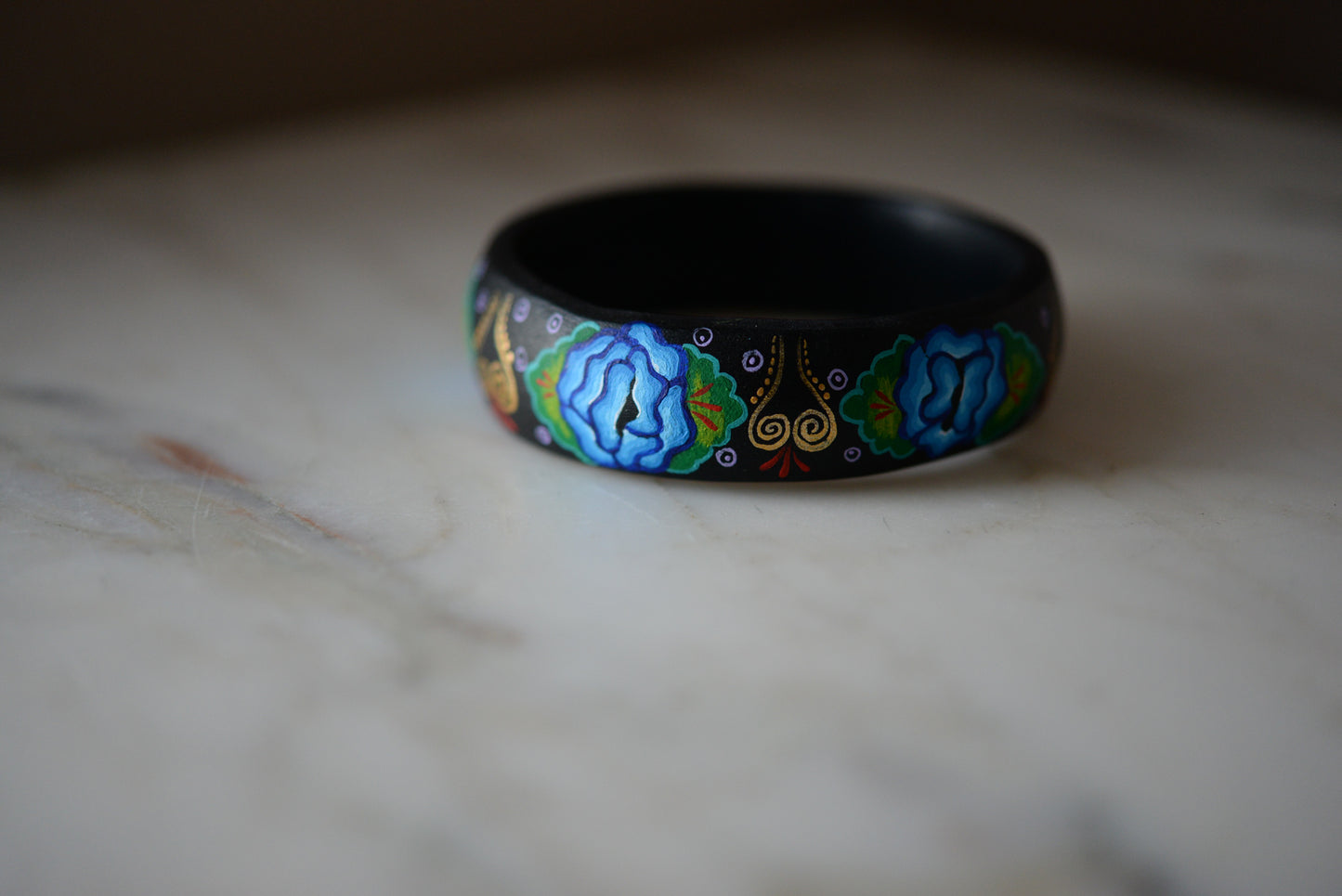 Handmade Painted Bangle Bracelet - Mexican Folk Art - The Little Pueblo