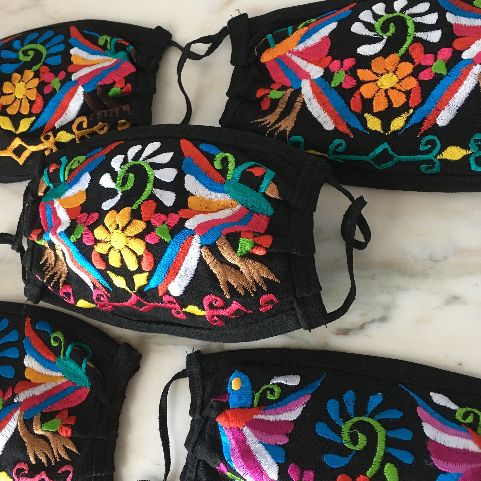 Bird Floral Embroidered Face Mask - The Little Pueblo