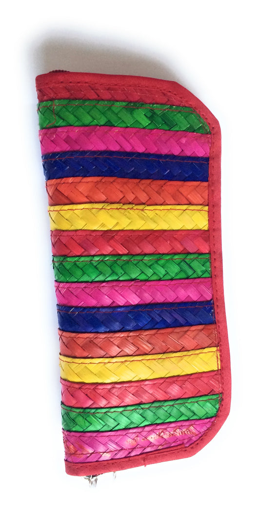 Mexican Woven Palm Leaf Coin Wallet Multi-Color - The Little Pueblo